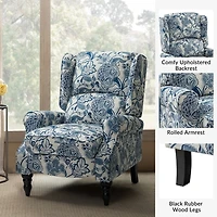 Asikli Blue Jacobean Manual Recliner