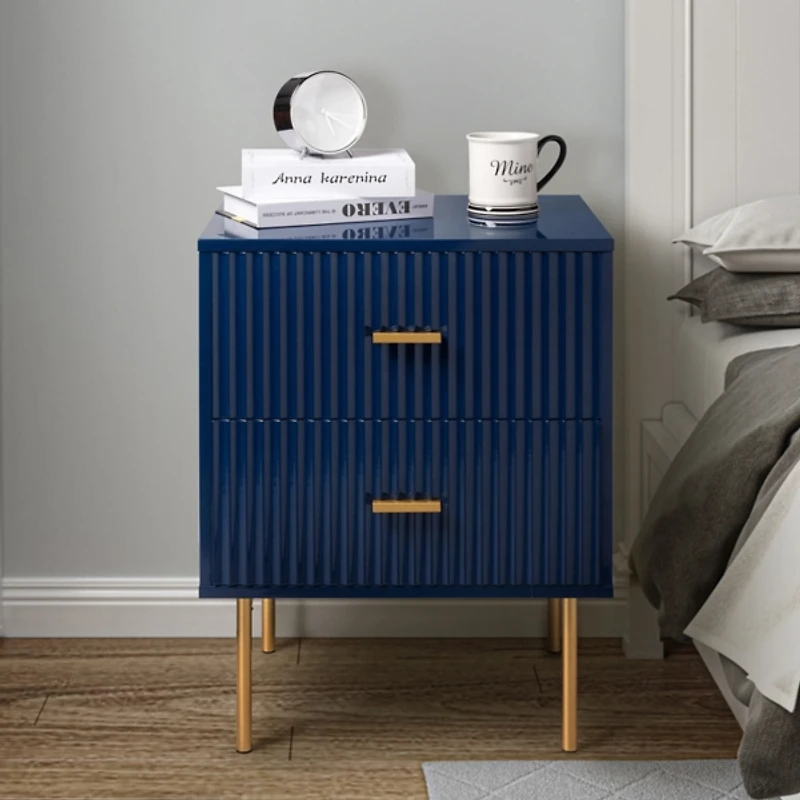 Ceandro Navy 2 Drawer Nightstand