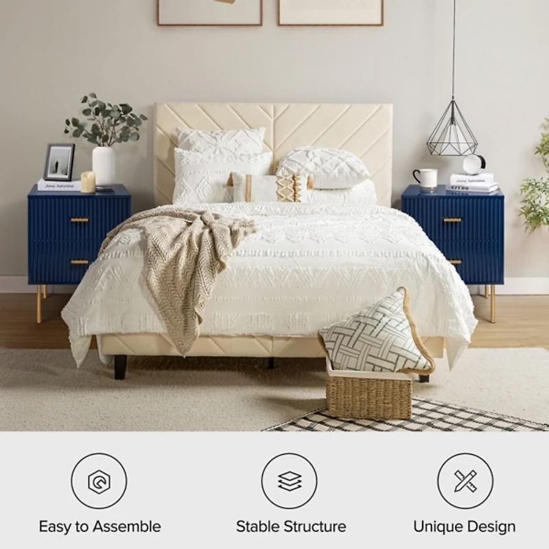 Ceandro Navy 2 Drawer Nightstand