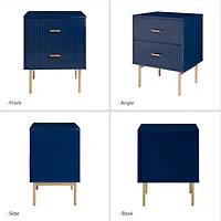 Ceandro Navy 2 Drawer Nightstand