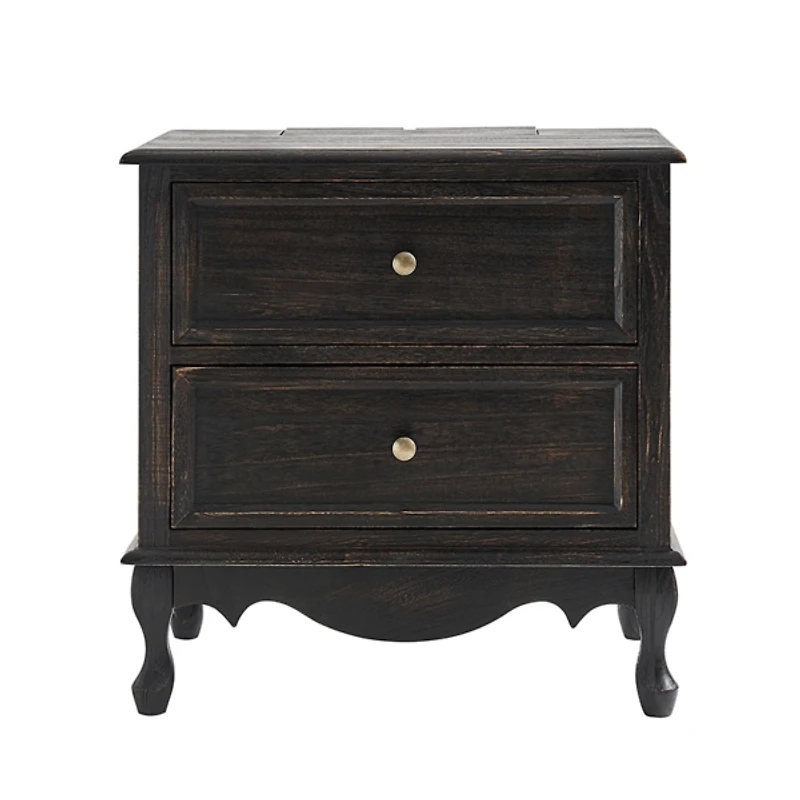 Hippe Charcoal Gray 2 Drawer Nightstand