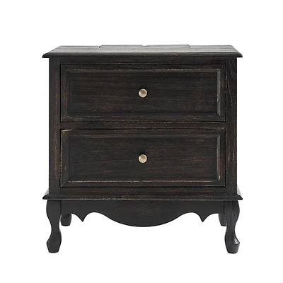 Hippe Charcoal Gray 2 Drawer Nightstand