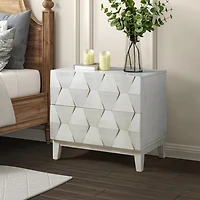 Helga White Wood Charging Nightstand