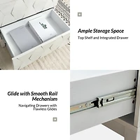 Helga White Wood Charging Nightstand