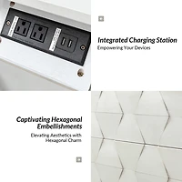 Helga White Wood Charging Nightstand