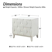 Helga White Wood Charging Nightstand