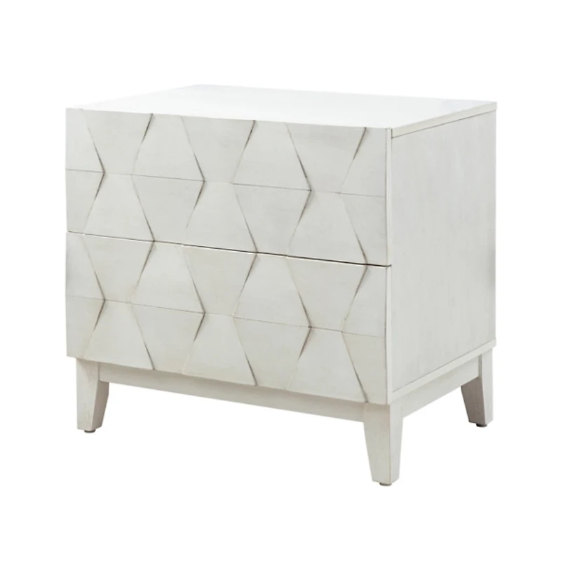Helga White Wood Charging Nightstand