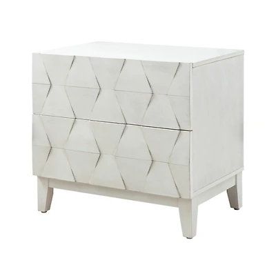 Helga White Wood Charging Nightstand