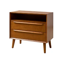 Frieda Acorn Brown 2 Drawer Charging Nightstand