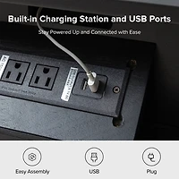 Bernadette Black Wood Charging Nightstand