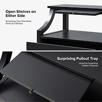 Bernadette Black Wood Charging Nightstand