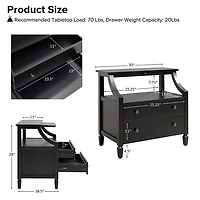 Bernadette Black Wood Charging Nightstand