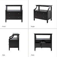 Bernadette Black Wood Charging Nightstand