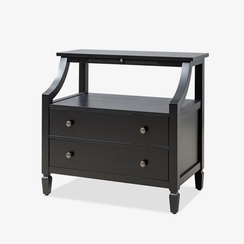 Bernadette Black Wood Charging Nightstand