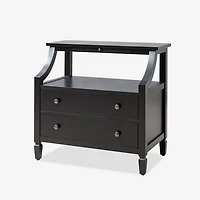 Bernadette Black Wood Charging Nightstand