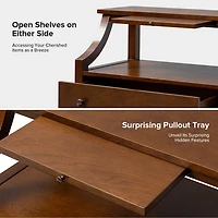 Bernadette Walnut Brown Charging Nightstand