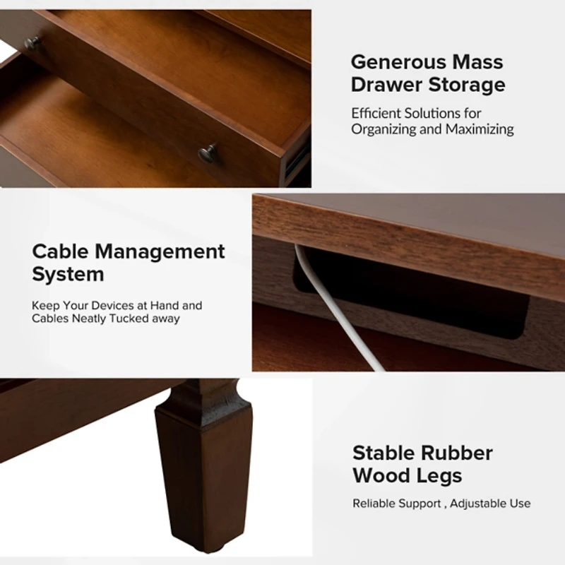 Bernadette Walnut Brown Charging Nightstand