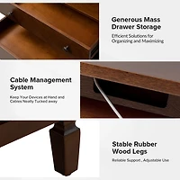 Bernadette Walnut Brown Charging Nightstand