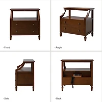 Bernadette Walnut Brown Charging Nightstand
