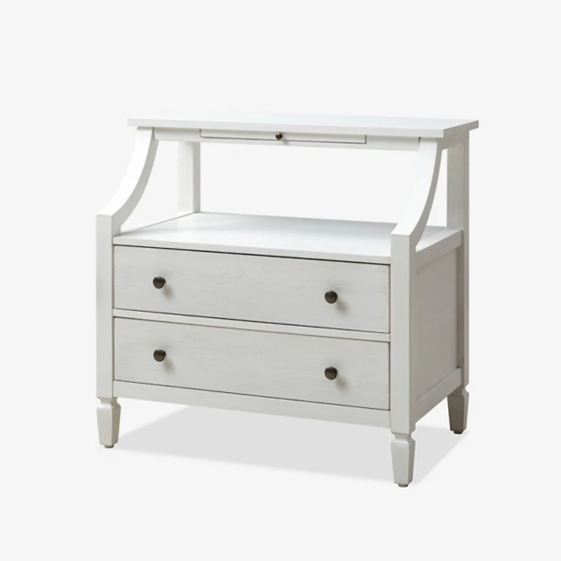 Bernadette White Wood Charging Nightstand