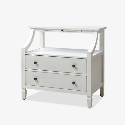 Bernadette White Wood Charging Nightstand