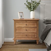 Acorn Brown Dominic 3 Drawer Charging Nightstand