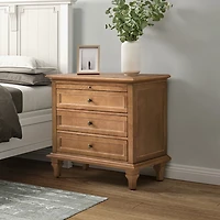 Acorn Brown Dominic 3 Drawer Charging Nightstand