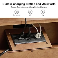 Acorn Brown Dominic 3 Drawer Charging Nightstand