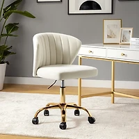 Ivory Velvet Ilia Office Chair