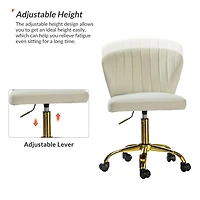 Ivory Velvet Ilia Office Chair