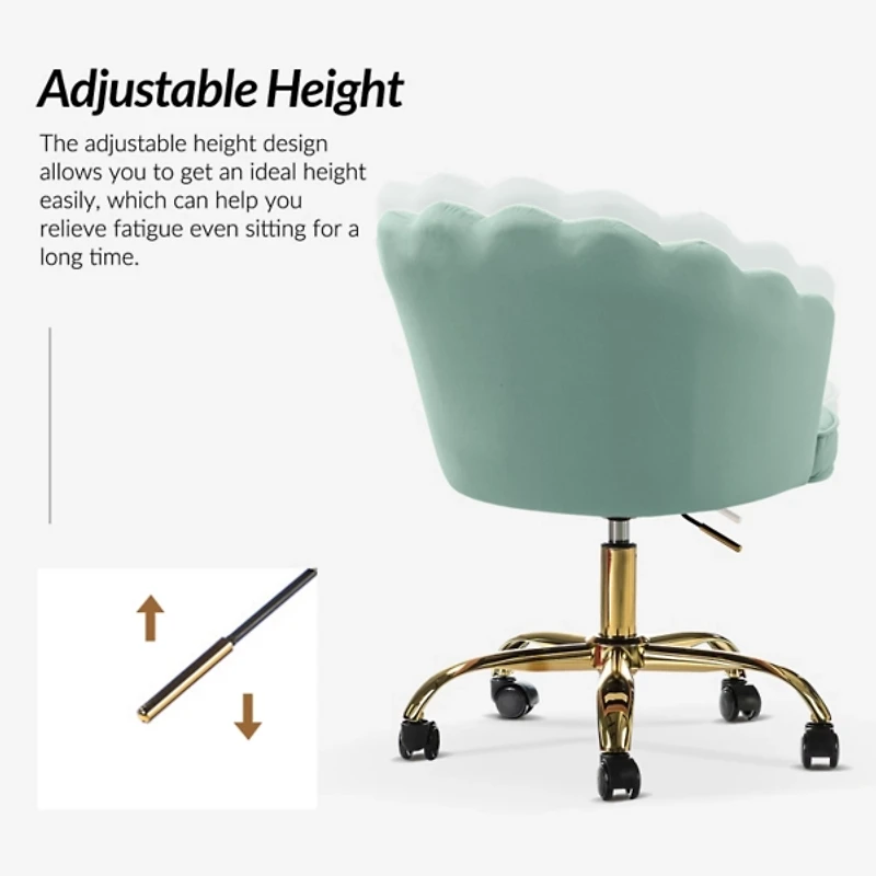 Sage Velvet Belanda Office Chair