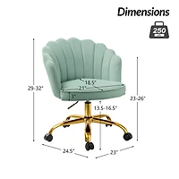 Sage Velvet Belanda Office Chair