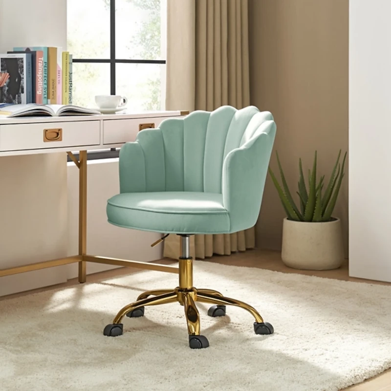 Sage Velvet Belanda Office Chair