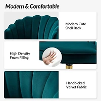 Teal Velvet Belanda Office Chair