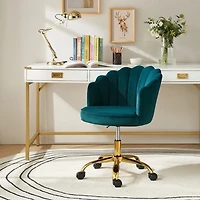 Teal Velvet Belanda Office Chair