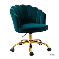 Teal Velvet Belanda Office Chair