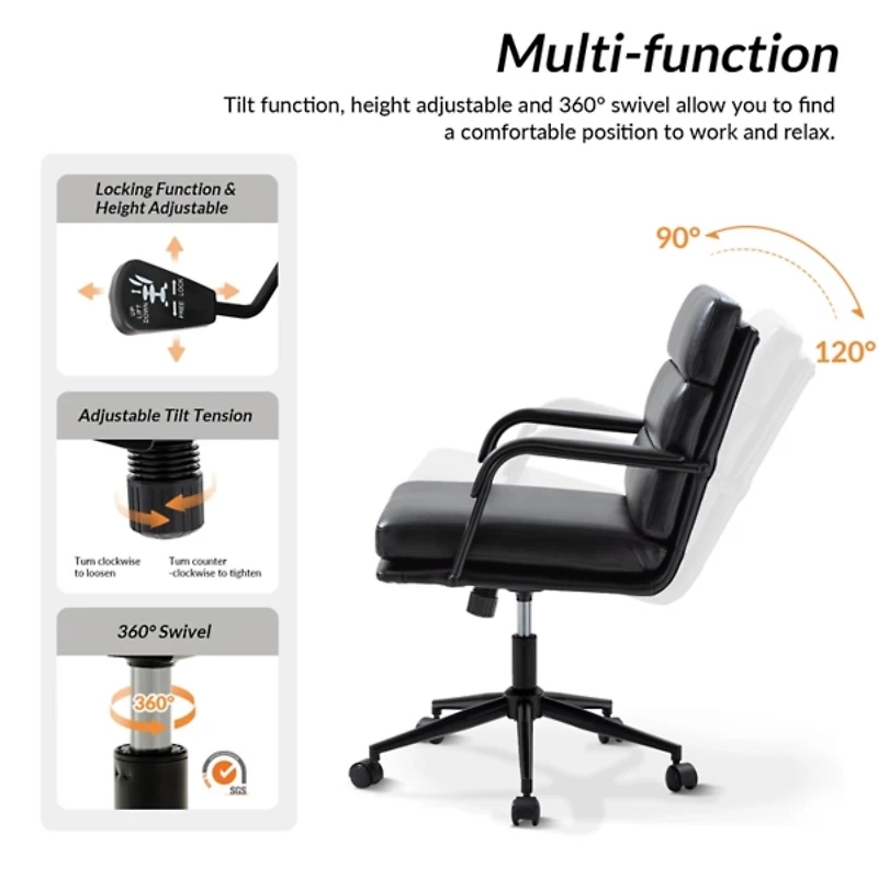 Faux Leather Indigo Office Chair