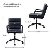 Navy Faux Leather Indigo Office Chair