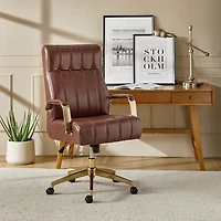 Brown Faux Leather Conan Executive Office Chair