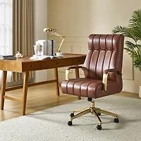 Brown Faux Leather Conan Executive Office Chair