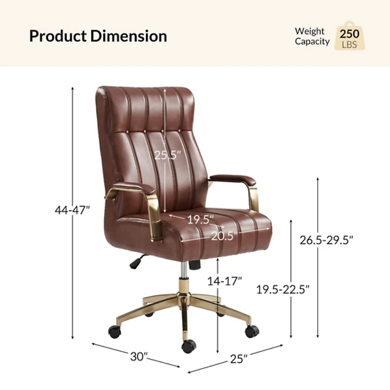 Brown Faux Leather Conan Executive Office Chair