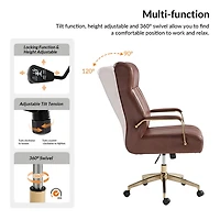 Brown Faux Leather Conan Executive Office Chair