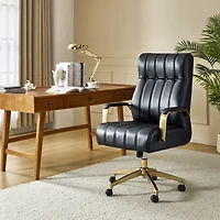 Navy Faux Leather Conan Executive Office Chair