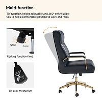 Navy Faux Leather Conan Executive Office Chair