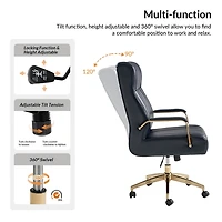 Navy Faux Leather Conan Executive Office Chair