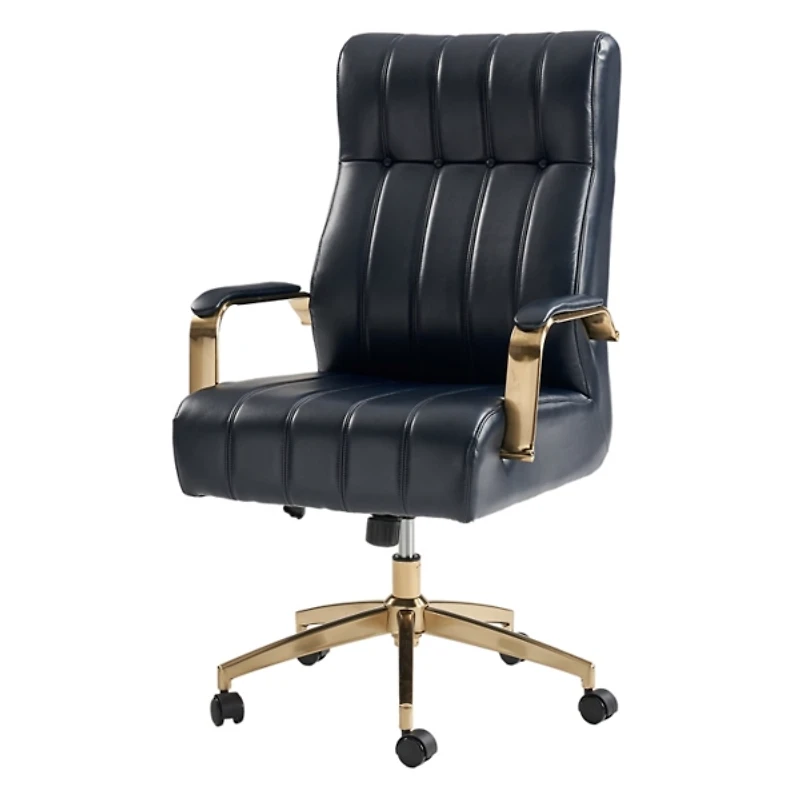 Navy Faux Leather Conan Executive Office Chair