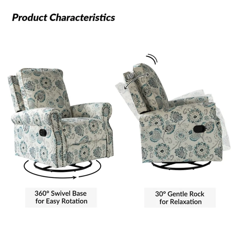 Blue Medallion Kaspar Swivel Manual Recliner