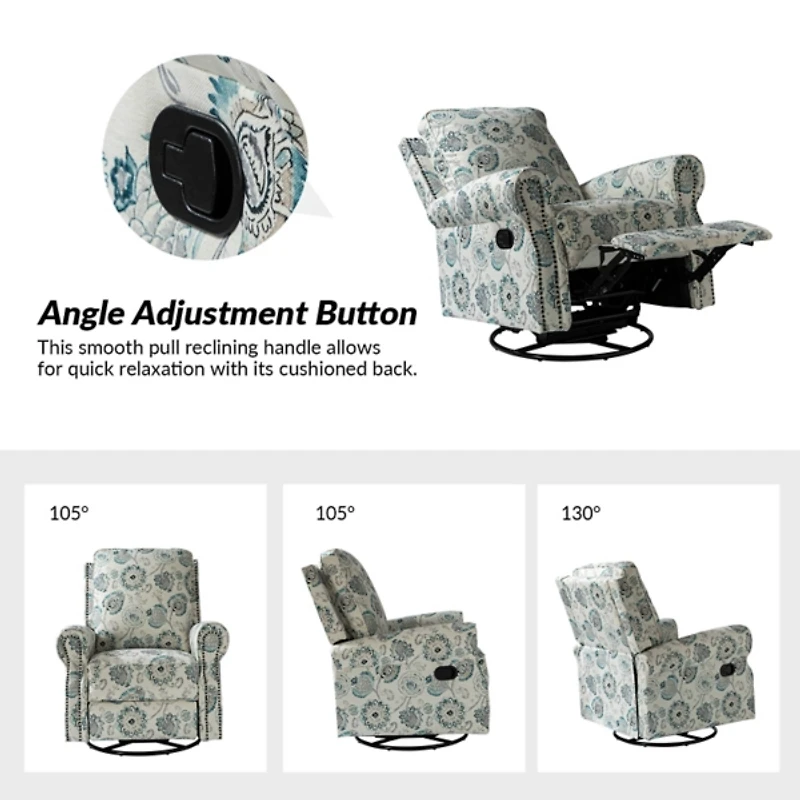 Blue Medallion Kaspar Swivel Manual Recliner