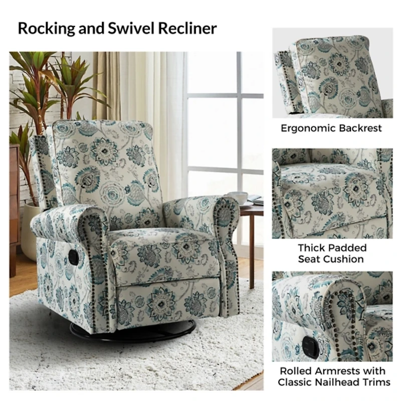 Blue Medallion Kaspar Swivel Manual Recliner