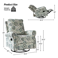 Blue Medallion Kaspar Swivel Manual Recliner